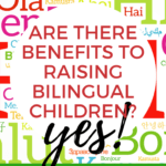 This image is promoting the website KiddyCharts.com, which provides information about the benefits of raising bilingual children.