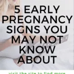 This image is advertising Kiddy Charts, a website that provides parenting tips, including information about the five early signs of pregnancy.