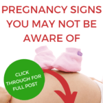 This image is promoting a blog post about five early signs of pregnancy that people may not be aware of on the website Kiddy Charts.