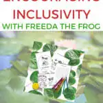This image is promoting inclusivity by introducing Freeda the Frog, a character from Kidd Charts, to help children learn and grow.