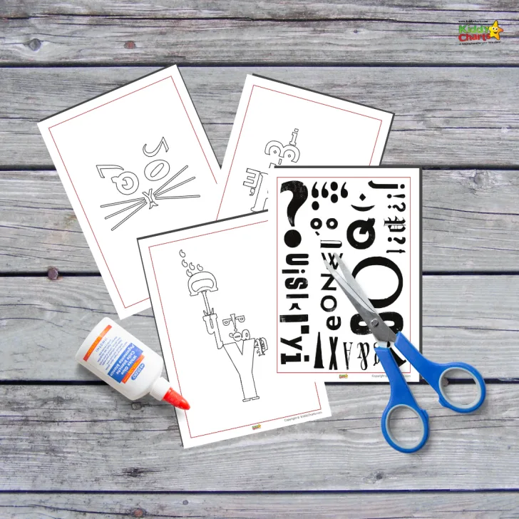 This image is showing a copyright notice for Kiddy Charts' website and products, including white glue and white glue adhesive.