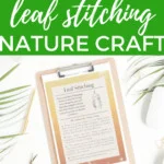 This image is showing instructions on how to create leaf stitching crafts.