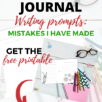 In this image, Kiddy Charts is offering a free printable of writing prompts to help people reflect on mistakes they have made.