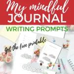 This image is promoting a free printable journal writing prompt from Kiddy Charts to help children reflect on their friends and lift their spirits.