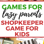 This image is advertising a shopkeeper game for kids, which can be found on the website www.kiddycharts.com.