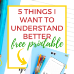 A person is using Kiddy Charts to help them better understand five things they want to understand.
