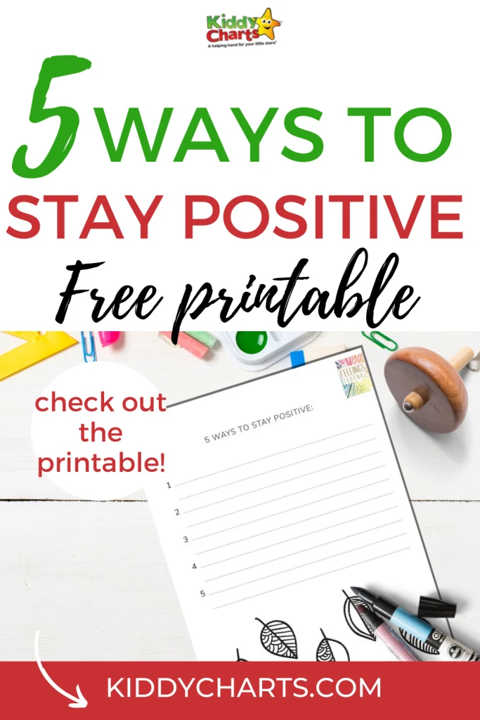 5 ways to stay positive free printable for kids