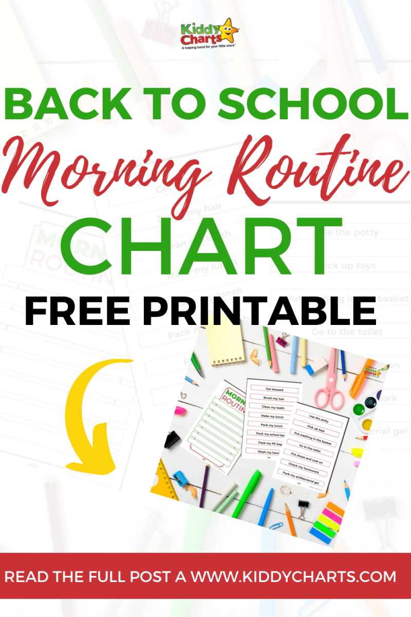 Back to school morning routine chart - free printable
