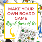 In the image, a game of Royal Ur is being played with a helping hand for polo, while a board is being made with white glue for use on paper, fabric, photos, and more.