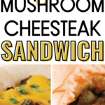 A vegan mushroom cheesesteak sandwich is being prepared at kiddycharts.com.