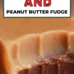 This image is advertising a vegan chocolate and peanut butter fudge recipe available on the website KiddyCharts.com.