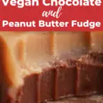 A decadent vegan chocolate and peanut butter fudge is topped with colorful confectionery and candy stars.