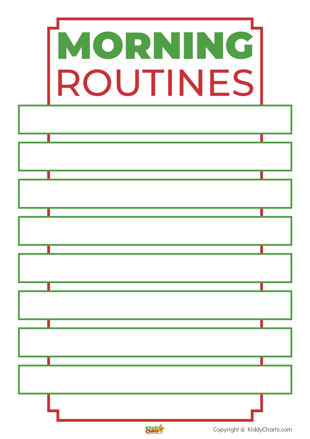 Morning Routine Chart Personalised for You