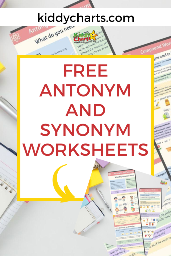 Free literacy antonyms and synonyms worksheets and summer courses from Atom Learning
