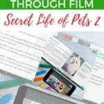 This image is showing a discussion guide for the film "The Secret Life of Pets 2", providing questions and topics to discuss related to the film.