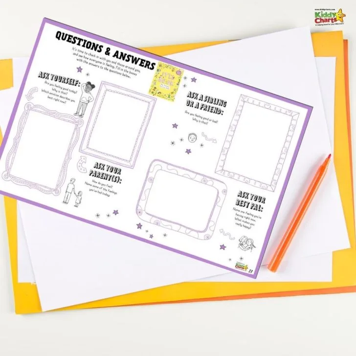 In this image, a person is being asked questions about their emotions and is being prompted to fill in the boxes with their answers.