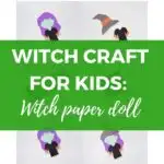 Kids can print and assemble a witch paper doll with a free printable from Kiddy Charts website.