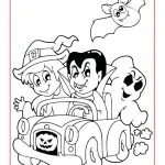 A cartoon illustration is being colored in a coloring book.