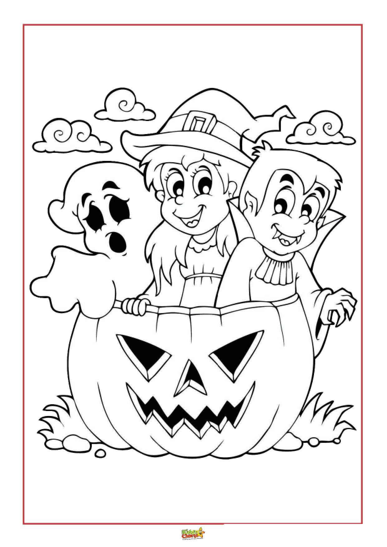 Halloween Colouring Pages for Kids - kiddycharts.com