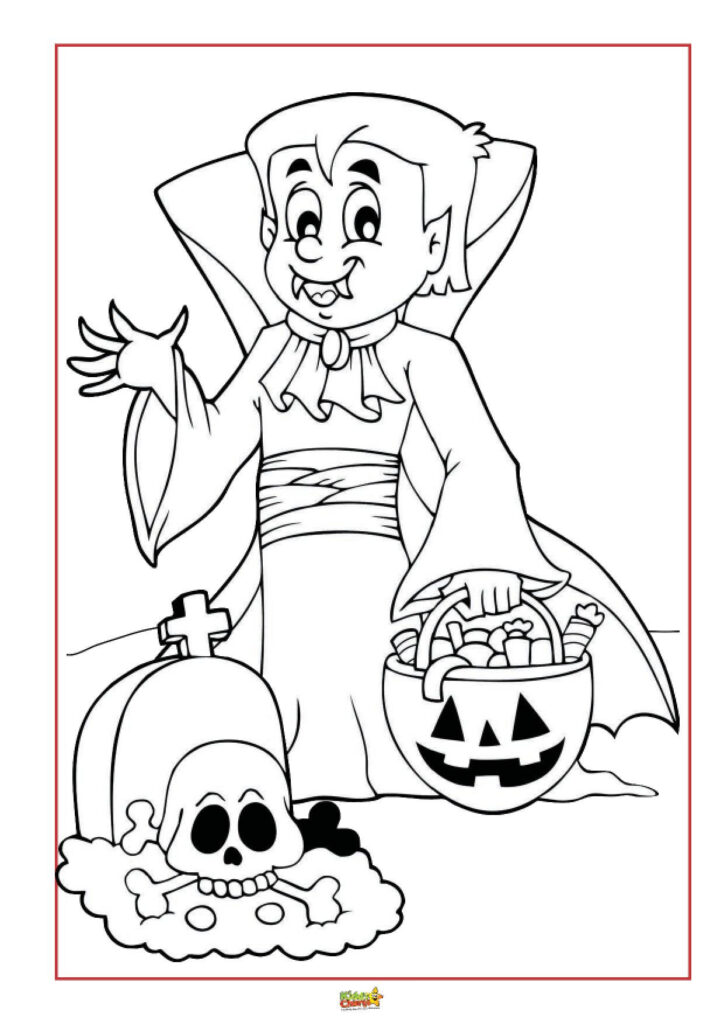 Halloween Colouring Pages for Kids - kiddycharts.com