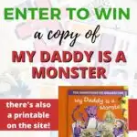 Visitors to Kiddy Charts website can enter to win a copy of the book "My Daddy is a Monster" and access a printable version of the book on the site.