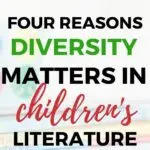 This image is promoting the importance of diversity in children's literature through an article by Timothy Knapman on KiddyCharts.