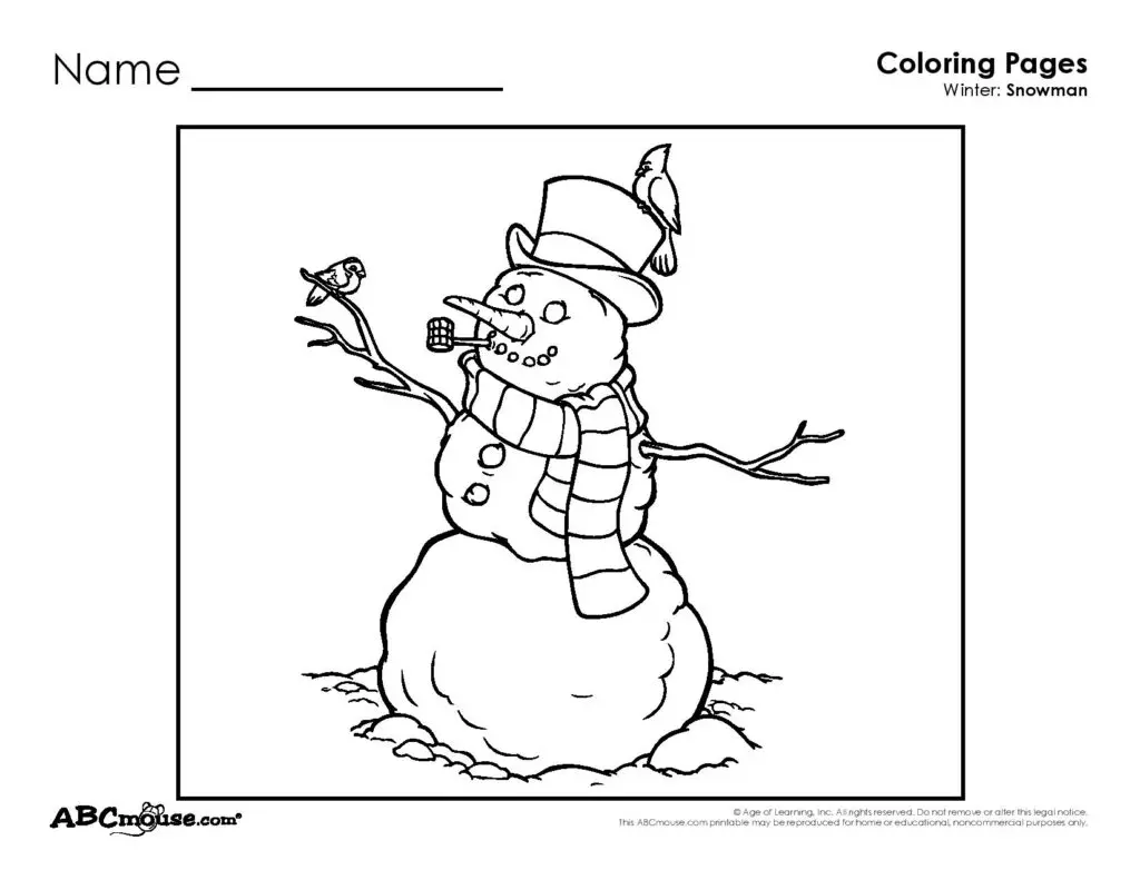 Winter Coloring Snowman