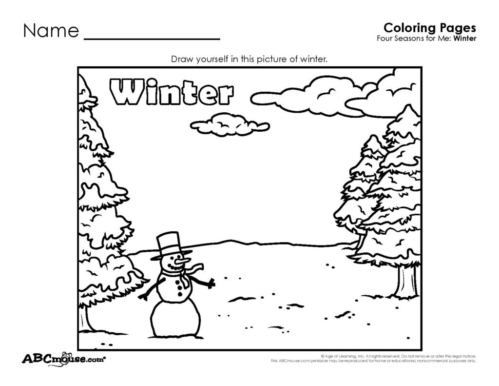 Snowman and Winter Scene