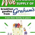 The image is promoting a competition to win a 6-month supply of breakfast goodies from Graham's Family Dairy, sponsored by Kiddy Charts.