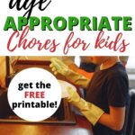 In this image, Kiddy Charts is offering a free printable of age-appropriate chores for kids.