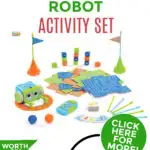 The image is promoting a competition to win a Botley Coding Robot Activity Set worth £79 from KiddyCharts.com.