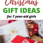 The image is showing a list of gift ideas for 7 year-old girls from the website kiddycharts.com.