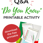 This image is providing instructions on how to access a free printable activity game called "Do You Know" for kids on the website Kiddy Charts.