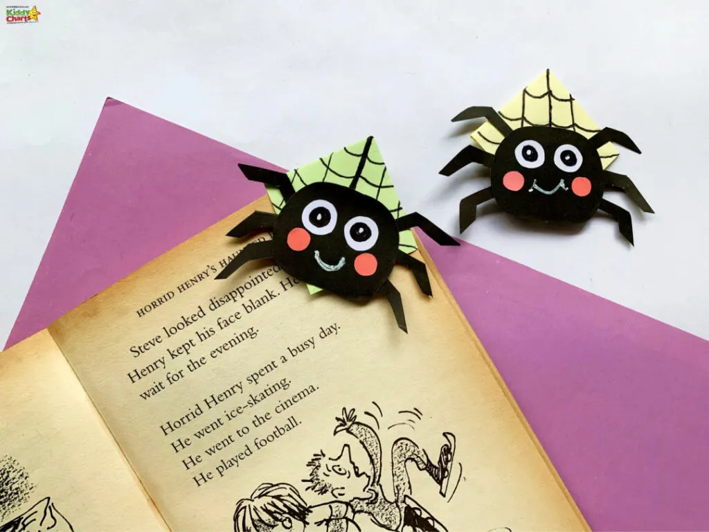 Finally, glue the spider on the bookmark