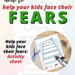 The image shows an activity sheet that can be printed out from the website Kiddy Charts to help children face their fears.