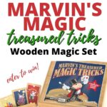 The image is promoting a competition to win a complete magic show set from Marvin's Magic.