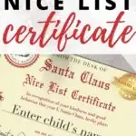 The child's name is being placed on Santa Claus' Nice List in recognition of their good behavior this year.