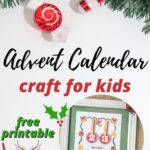 Kids are creating an advent calendar craft with a free printable from Kiddy Charts in preparation for Christmas.