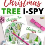 In this image, people are playing a game of Christmas Tree I-SPY using Kiddy Charts as a helpful guide.