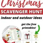 In this image, Kiddy Charts is offering free printables for an indoor and outdoor Christmas scavenger hunt, as well as a Christmas lights scavenger hunt, to help families have fun during the holiday season.