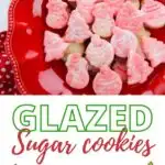 This image is promoting a recipe for glazed sugar cookies found on the website KiddyCharts.com.