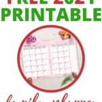 This image is a printable calendar for January 2021 with notes for each day of the week, provided by the website Kiddy Charts to help people organize their lives.