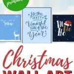 This image is promoting free printables from the website Kiddy Charts to help people decorate for the Christmas season.