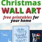 This image is promoting free printable Christmas wall art from Kiddy Charts' website.