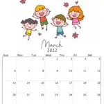 This image is a calendar for the month of March in the year 2022.