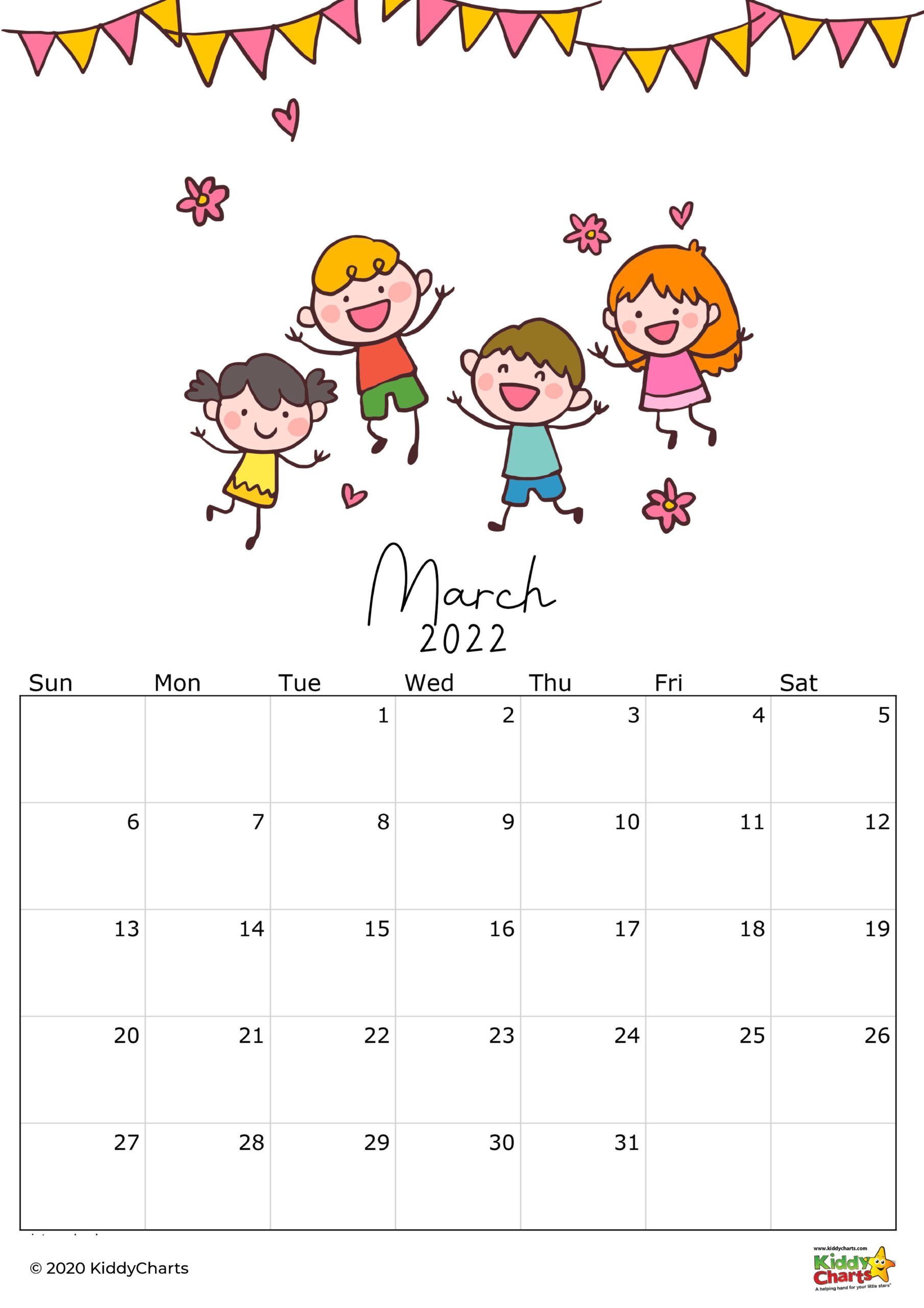 Fun 2022 Calendar 2022 Calendar Thats Printable Kids - Monthly Snapshots - Kiddycharts.com