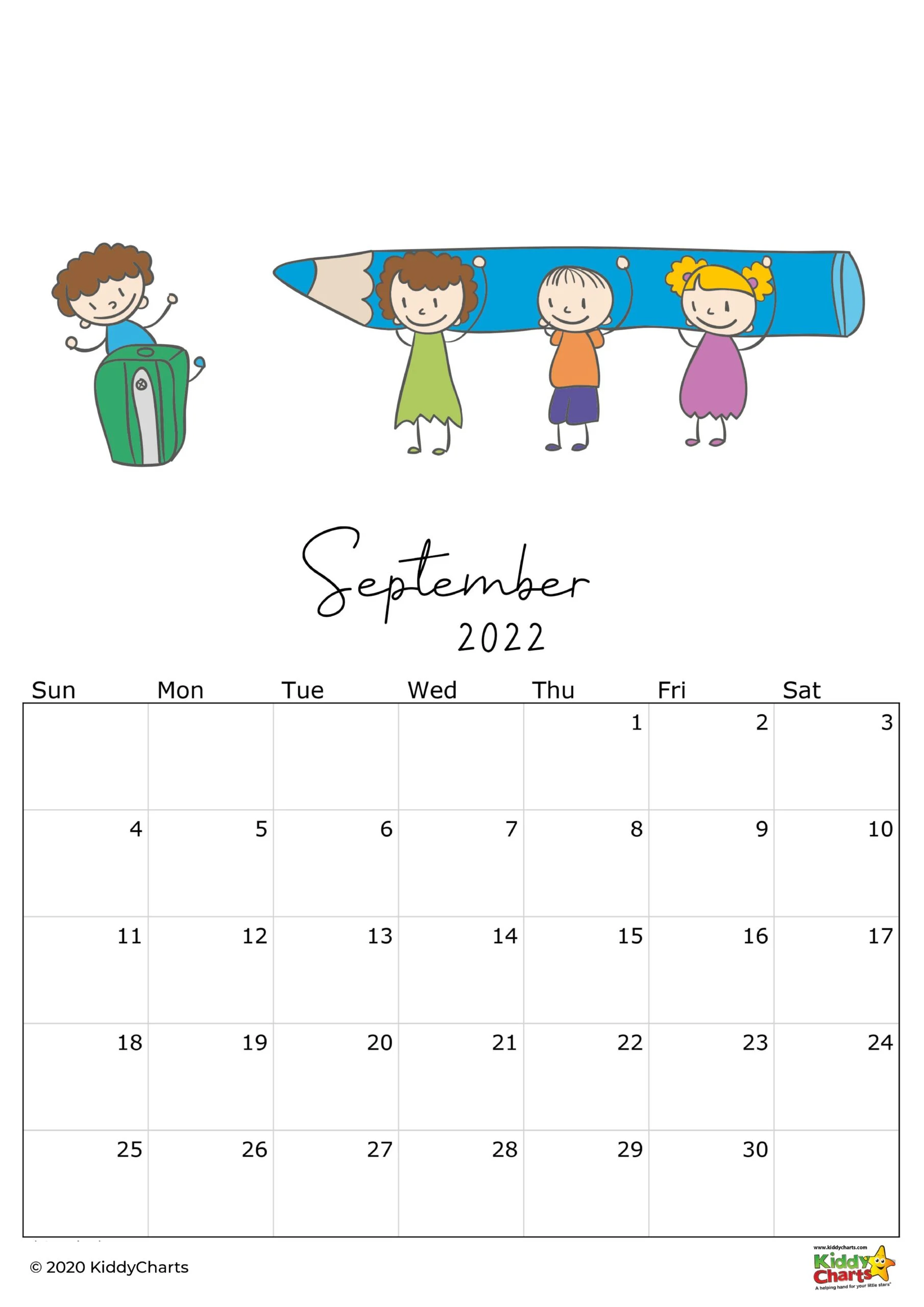 2022 Calendar Thats Printable Kids Monthly Snapshots Kiddycharts Com