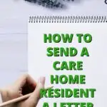 This image is showing how to send a letter to a care home resident, with the help of Kiddy Charts.