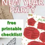 People are preparing for a New Year's party, creating a guest list, sending out invitations, and gathering supplies such as balloons, food, drinks, and decorations.