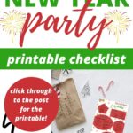 This image is providing a link to a printable checklist for a New Year's party.